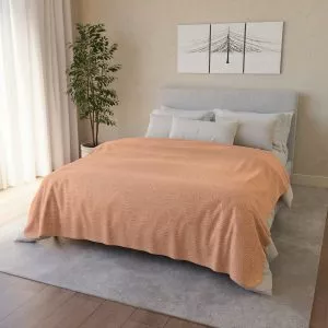 Peach Zen Garden Circles Fleece Sherpa Blanket