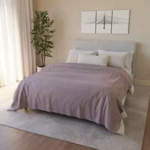 Lilac Zen Garden Circles Fleece Sherpa Blanket