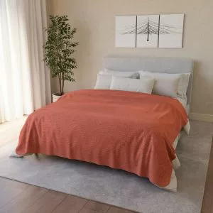 Persimmon Zen Garden Circles Fleece Sherpa Blanket