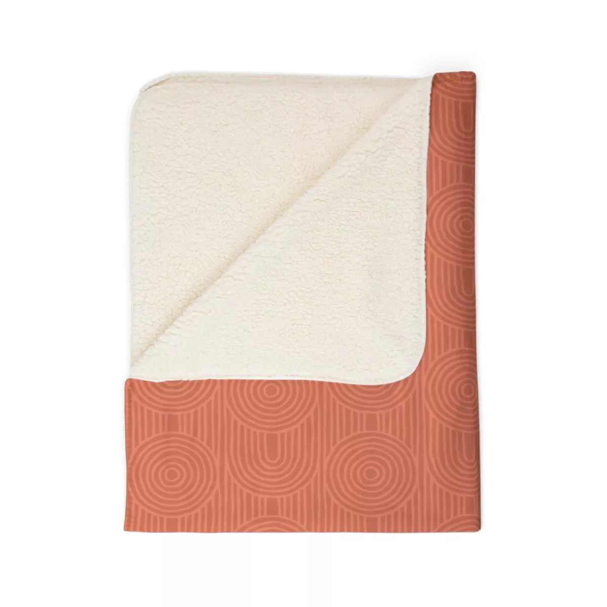Persimmon Zen Garden Circles Fleece Sherpa Blanket