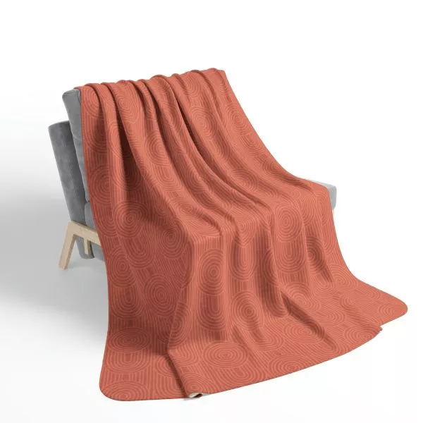 Persimmon Zen Garden Circles Fleece Sherpa Blanket