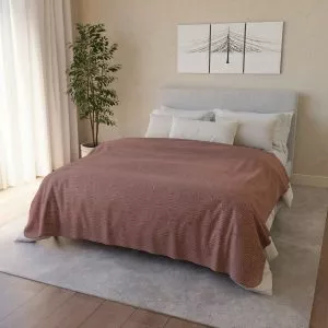Blush Zen Garden Circles Fleece Sherpa Blanket
