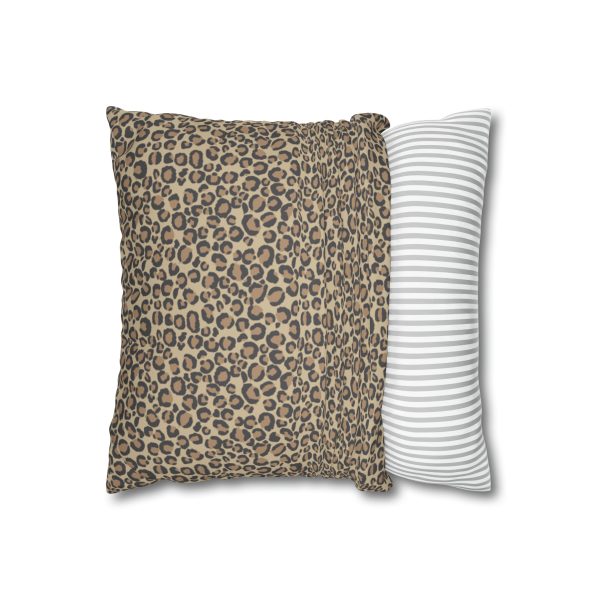 Tan Leopard Faux Suede Pillow Cover