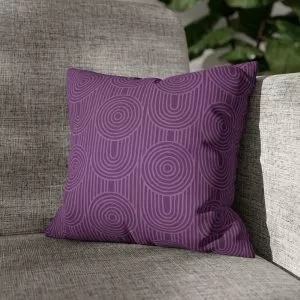 Grape Zen Garden Circles Faux Suede Pillow Cover