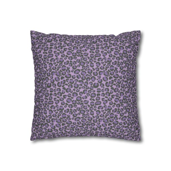 Purple Leopard Faux Suede Pillow Cover