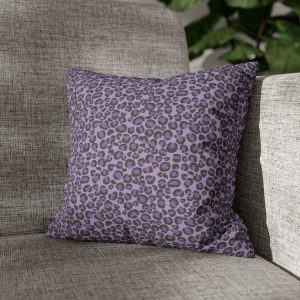 Purple Leopard Faux Suede Pillow Cover