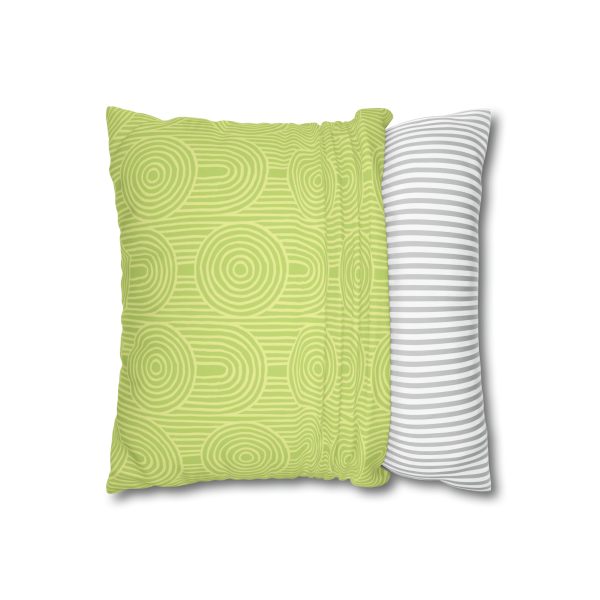 Lime Zen Garden Circles Faux Suede Pillow Cover