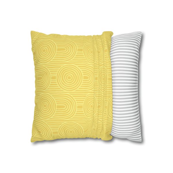 Lemon Zen Garden Circles Faux Suede Pillow Cover