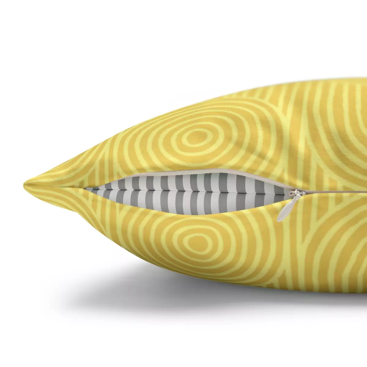 Lemon Zen Garden Circles Faux Suede Pillow Cover