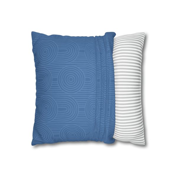 Blueberry Zen Garden Circles Faux Suede Pillow Cover