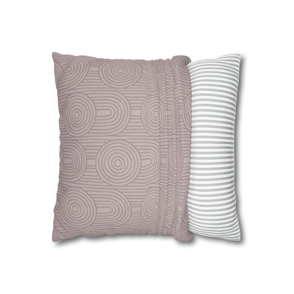 Lilac Zen Garden Circles Faux Suede Pillow Cover