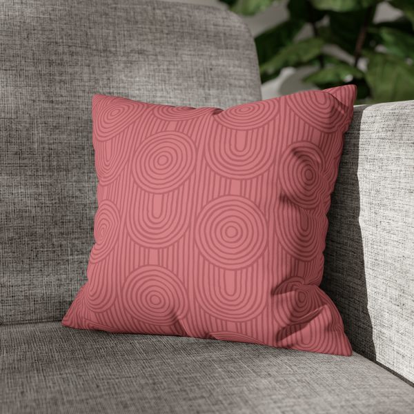 Pink Zen Garden Circles Faux Suede Pillow Cover