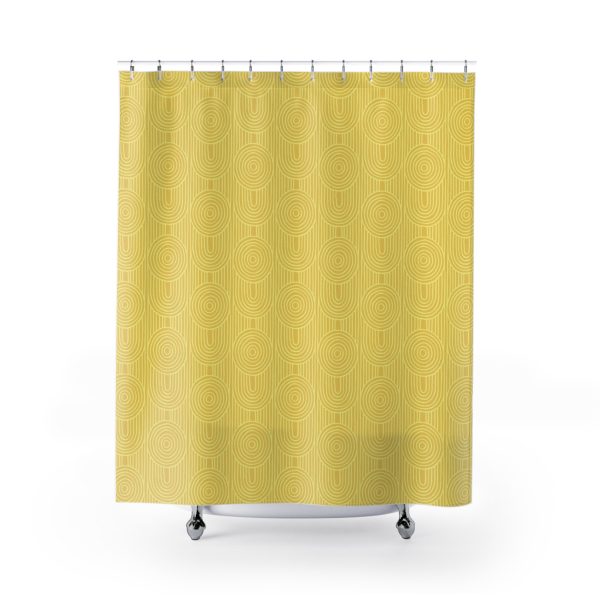 Lemon Zen Garden Circles Shower Curtain