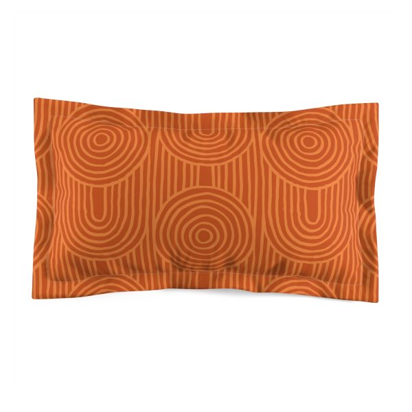 Orange Zen Garden Circles Microfiber Pillow Sham