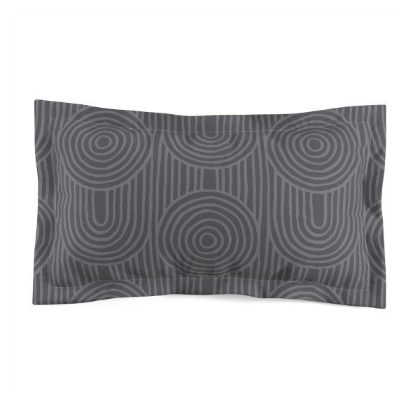 Gray Zen Garden Circles Microfiber Pillow Sham