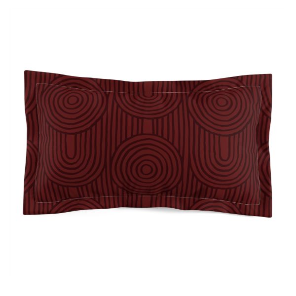 Red Zen Garden Circles Microfiber Pillow Sham