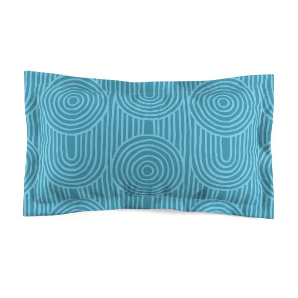 Aqua Zen Garden Circles Microfiber Pillow Sham