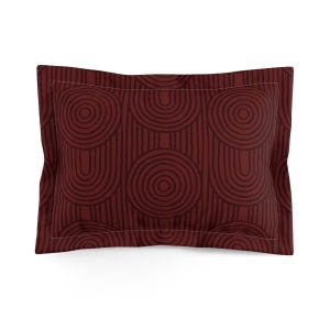 Red Zen Garden Circles Microfiber Pillow Sham