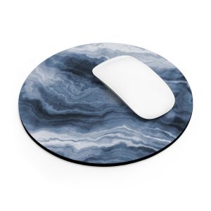 Navy Marble Mouse Pad
