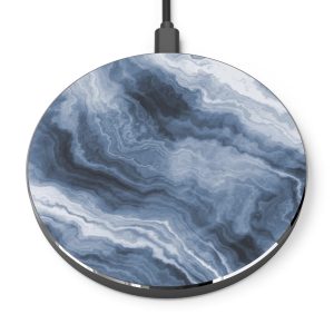Navy Marble Wireless Charger