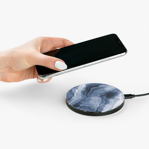 Navy Marble Wireless Charger