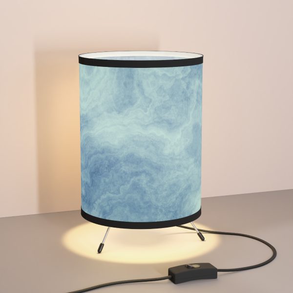 Blue Marble Tripod Lamp