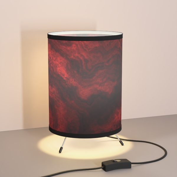 Ruby Red Marble Tripod Lamp