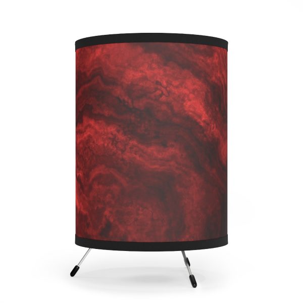 Ruby Red Marble Tripod Lamp