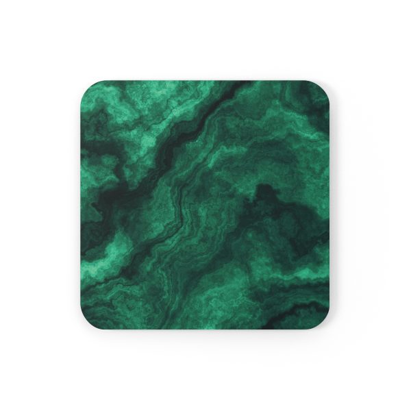 Emerald Marble Corkwood Coaster Set