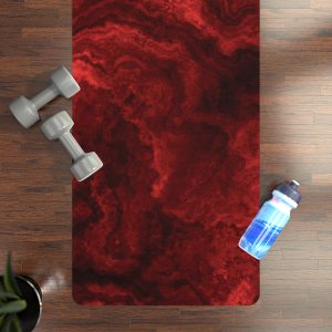 Ruby Red Marble Rubber Yoga Mat