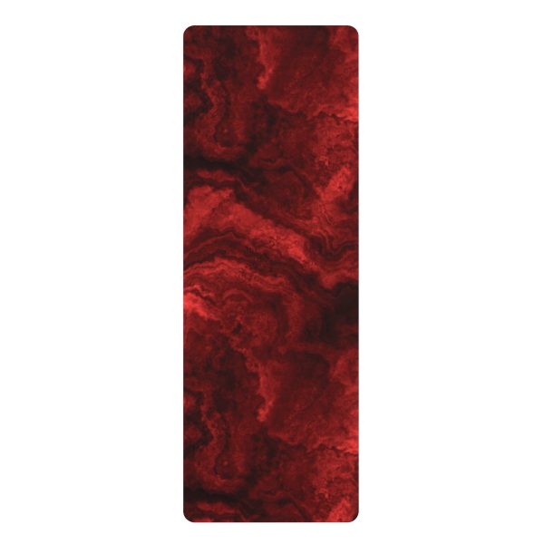 Ruby Red Marble Rubber Yoga Mat