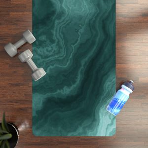 Teal Marble Rubber Yoga Mat
