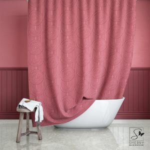 Pink Zen Garden Circles Shower Curtain