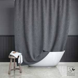 Gray Zen Garden Circles Shower Curtain