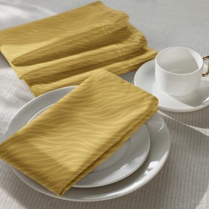 Spicy Mustard Waves Cloth Napkin Set