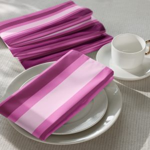 Rose Violet Stripes Cloth Napkin Set