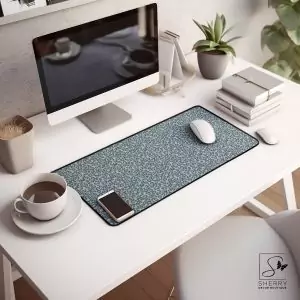 Blue Leopard Desk Mat