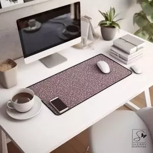 Pink Leopard Desk Mat