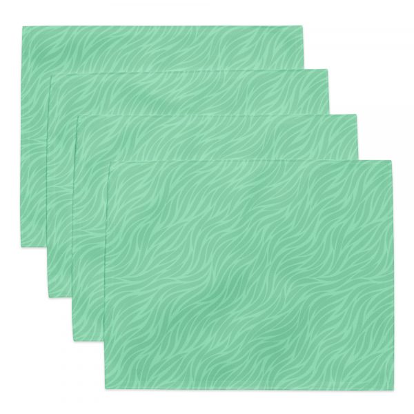Carnival Glass Green Waves Placemat Set
