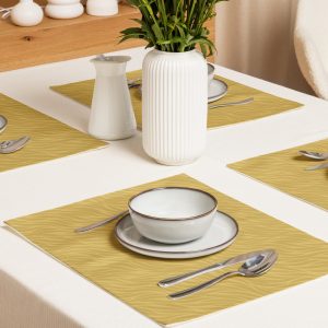 Spicy Mustard Waves Placemat Set