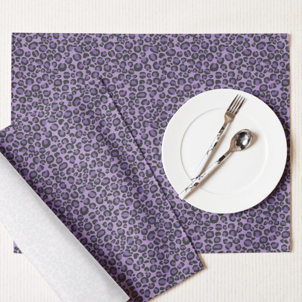 Purple Leopard Placemat Set