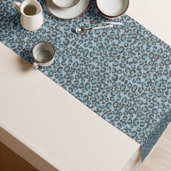 Blue Leopard Table Runner