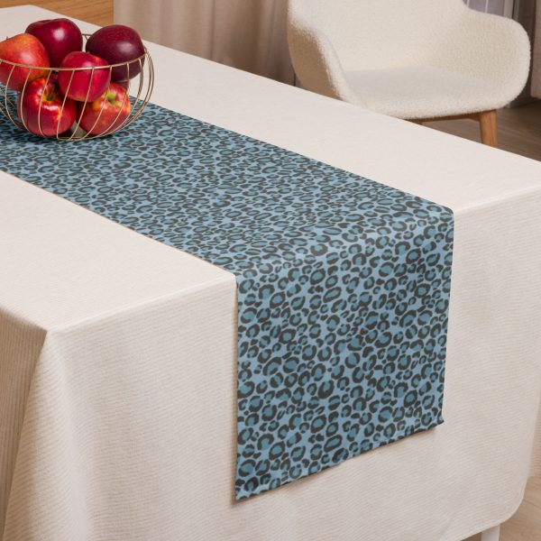 Blue Leopard Table Runner