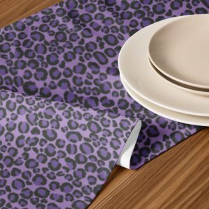 Purple Leopard Table Runner