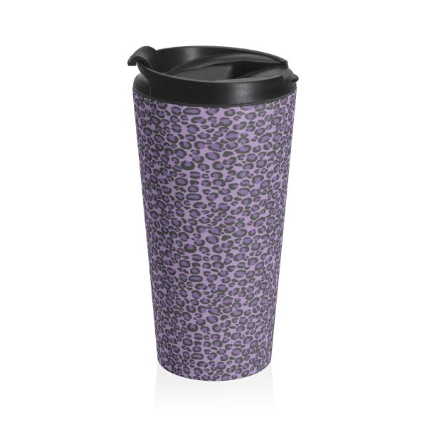Purple Leopard Stainless Steel Travel Mug