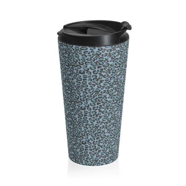 Blue Leopard Stainless Steel Travel Mug
