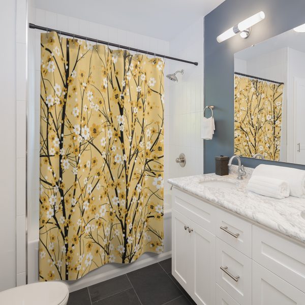 Yellow Blossoms Shower Curtain