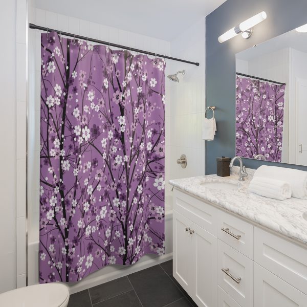 Purple Blossoms Shower Curtain