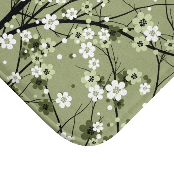 Green Blossoms Bath Mat