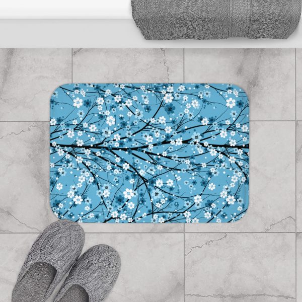 Blue Blossoms Bath Mat